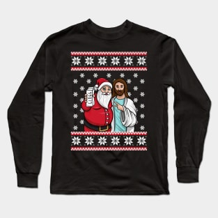 Drinking Party Santa Jesus Lover Glogg Long Sleeve T-Shirt